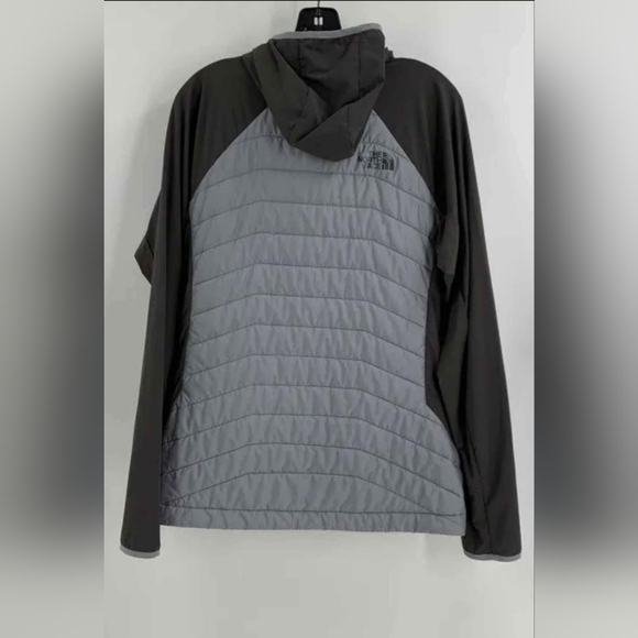 The North Face Gray Hooded Full Zip Light Jacket Coat Men Medium or women large - Picture 2 of 4